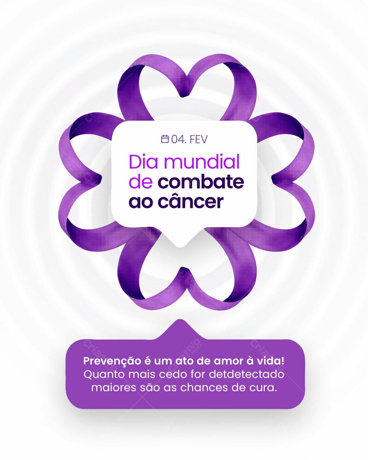 Flyer Dia Mundial do Combate ao Câncer PSD Editável