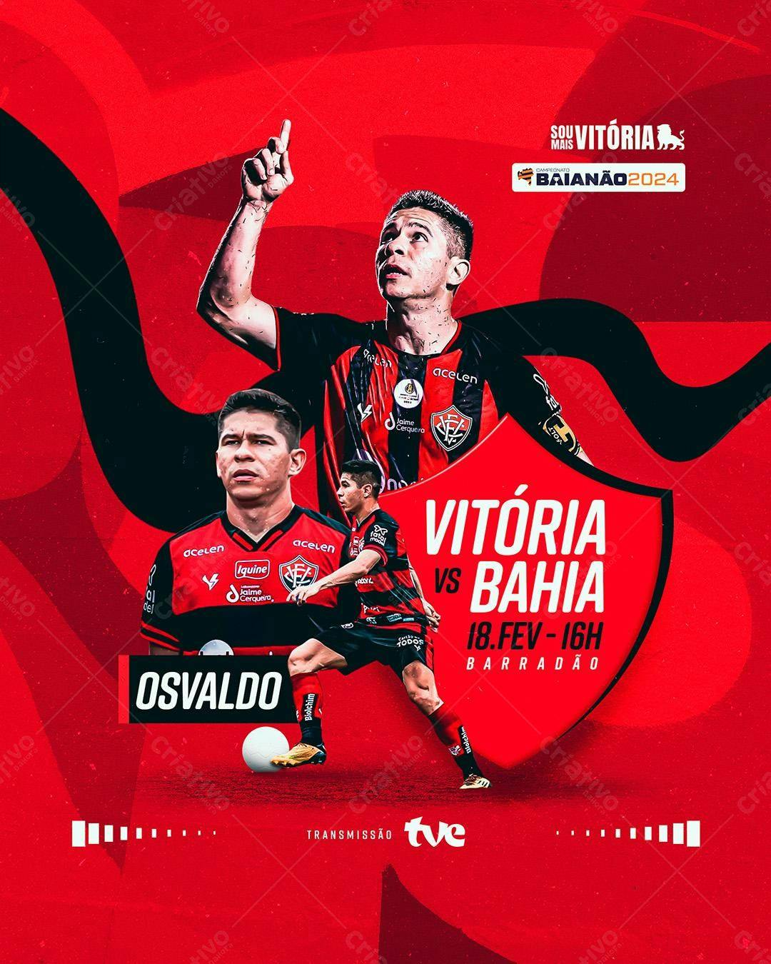 Flyer Vitória x Bahia Baianão 2024 PSD Editável