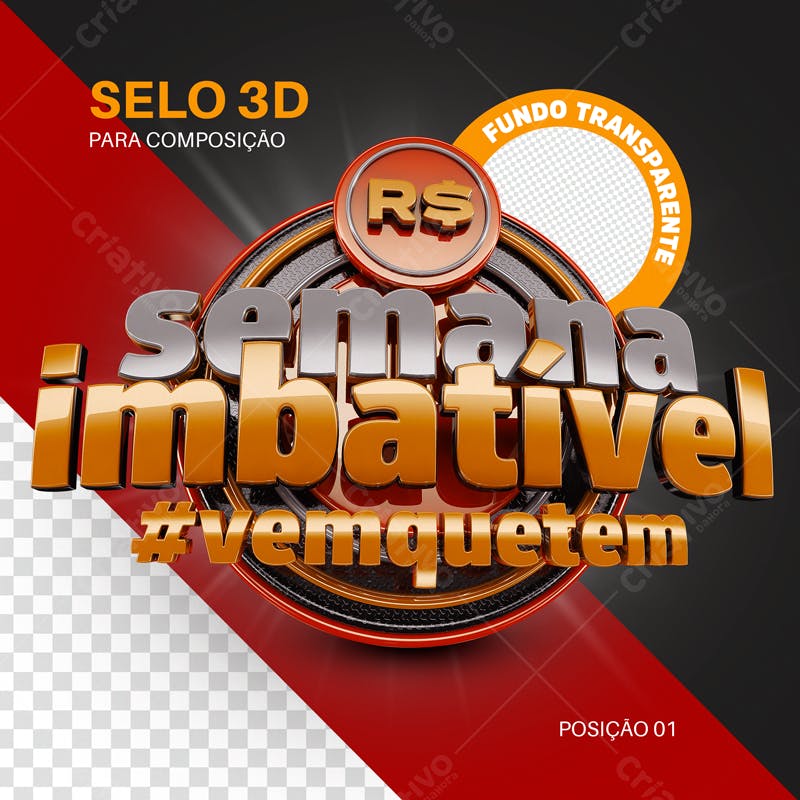 Selo 3D Semana Imbatível PSD Editável
