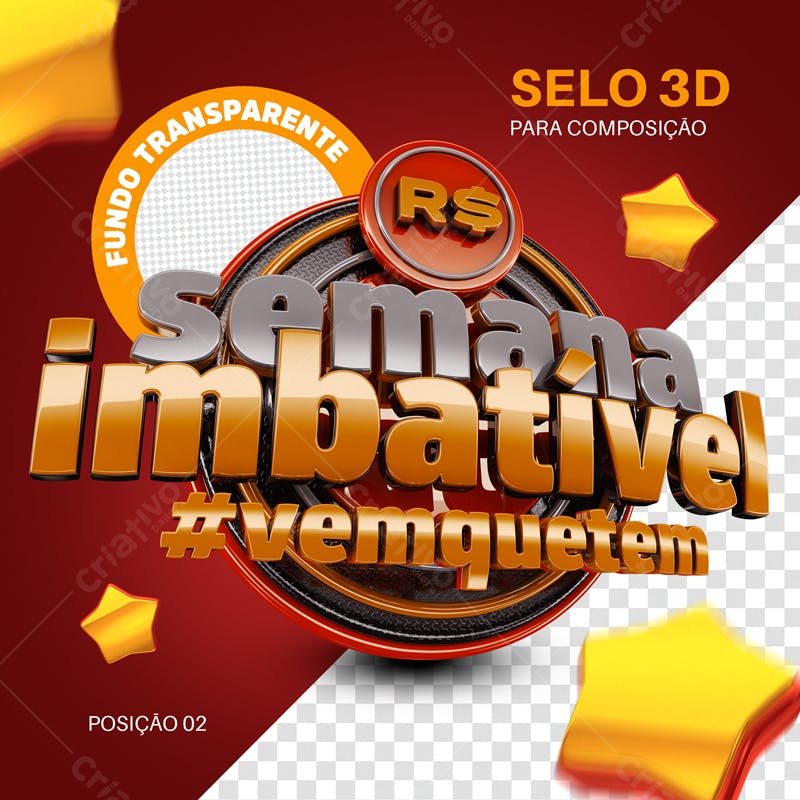Selo 3D Semana Imbatível PSD Editável