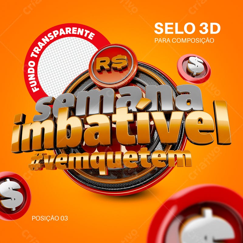 Selo 3D para Promoção Semana Imbatível PSD Editável