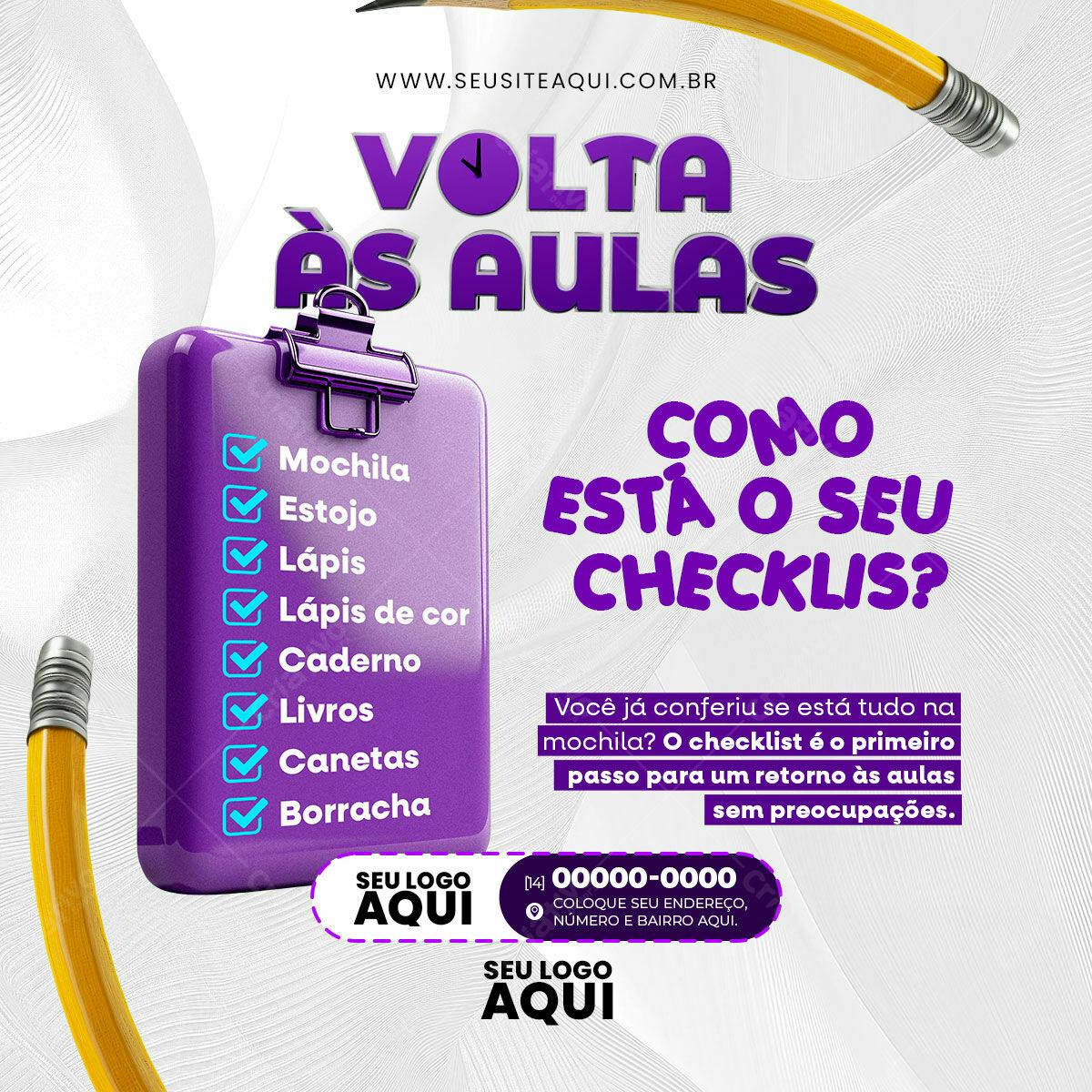 Flyer Volta às Aulas PSD Editável