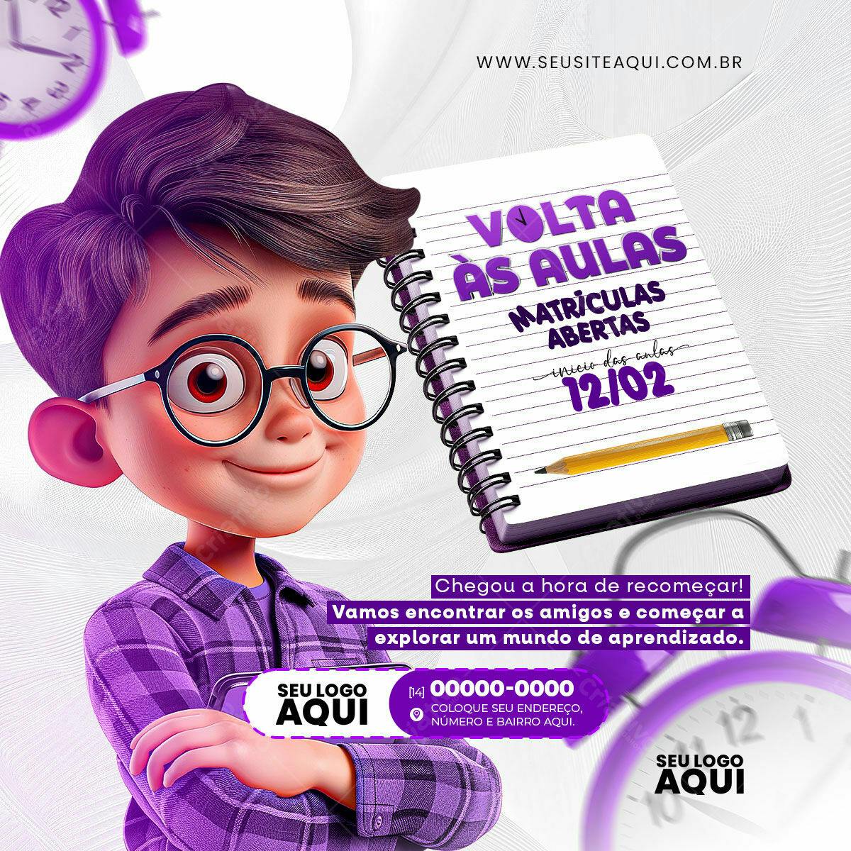 Flyer Volta às Aulas PSD Editável