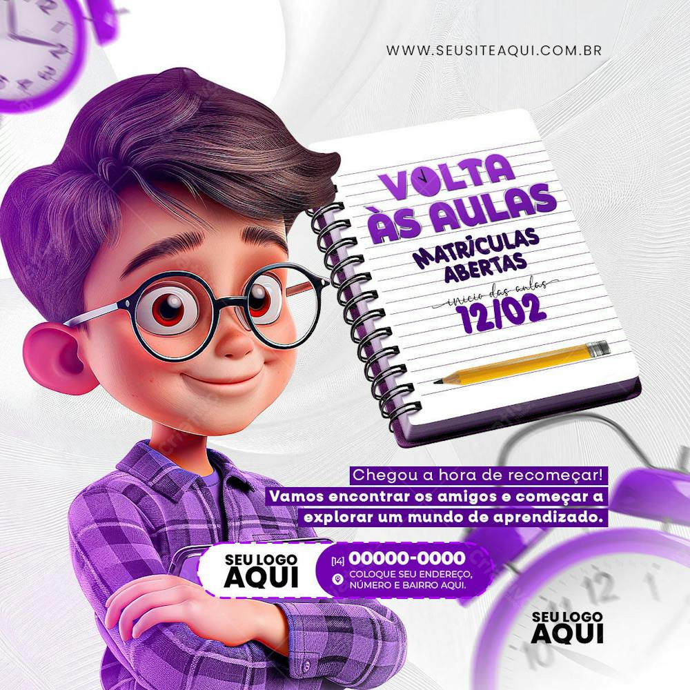 VOLTA ÀS AULAS | MATRÍCULAS ABERTAS | ESCOLA | PSD EDITÁVEL