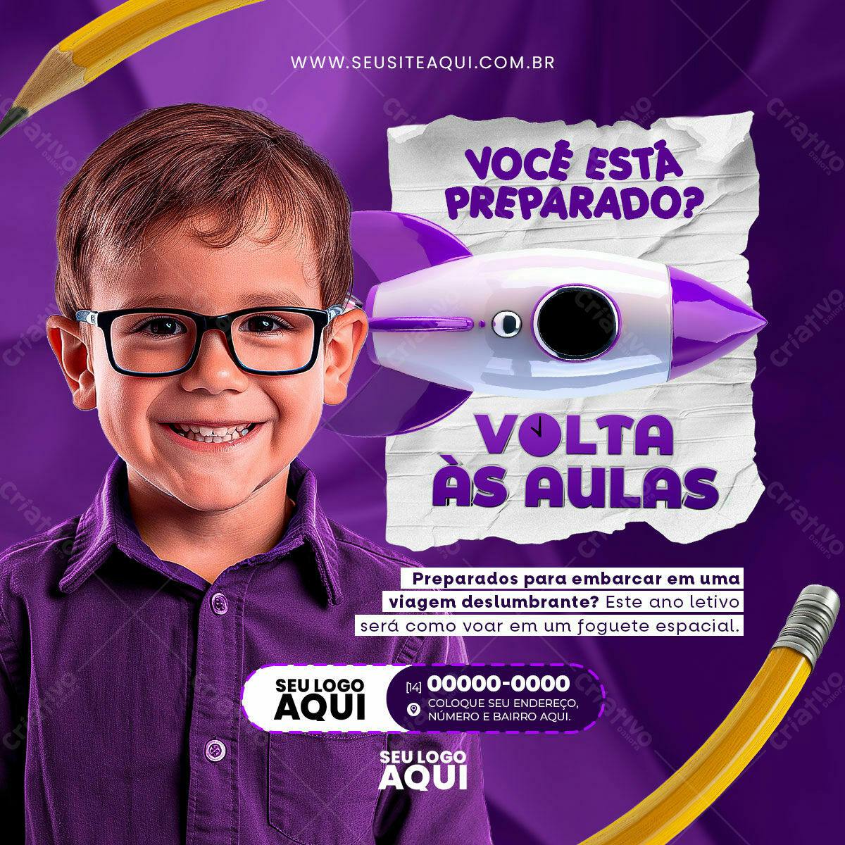 Flyer Volta às Aulas PSD Editável