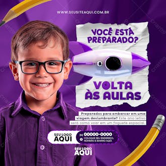 Volta às aulas | matrículas abertas | escola | psd editável