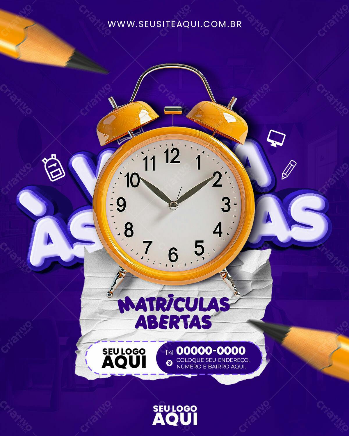 Flyer Matrículas Abertas PSD Editável
