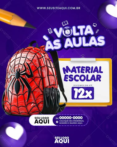 Feed | volta às aulas | matrículas abertas | escola | psd ed