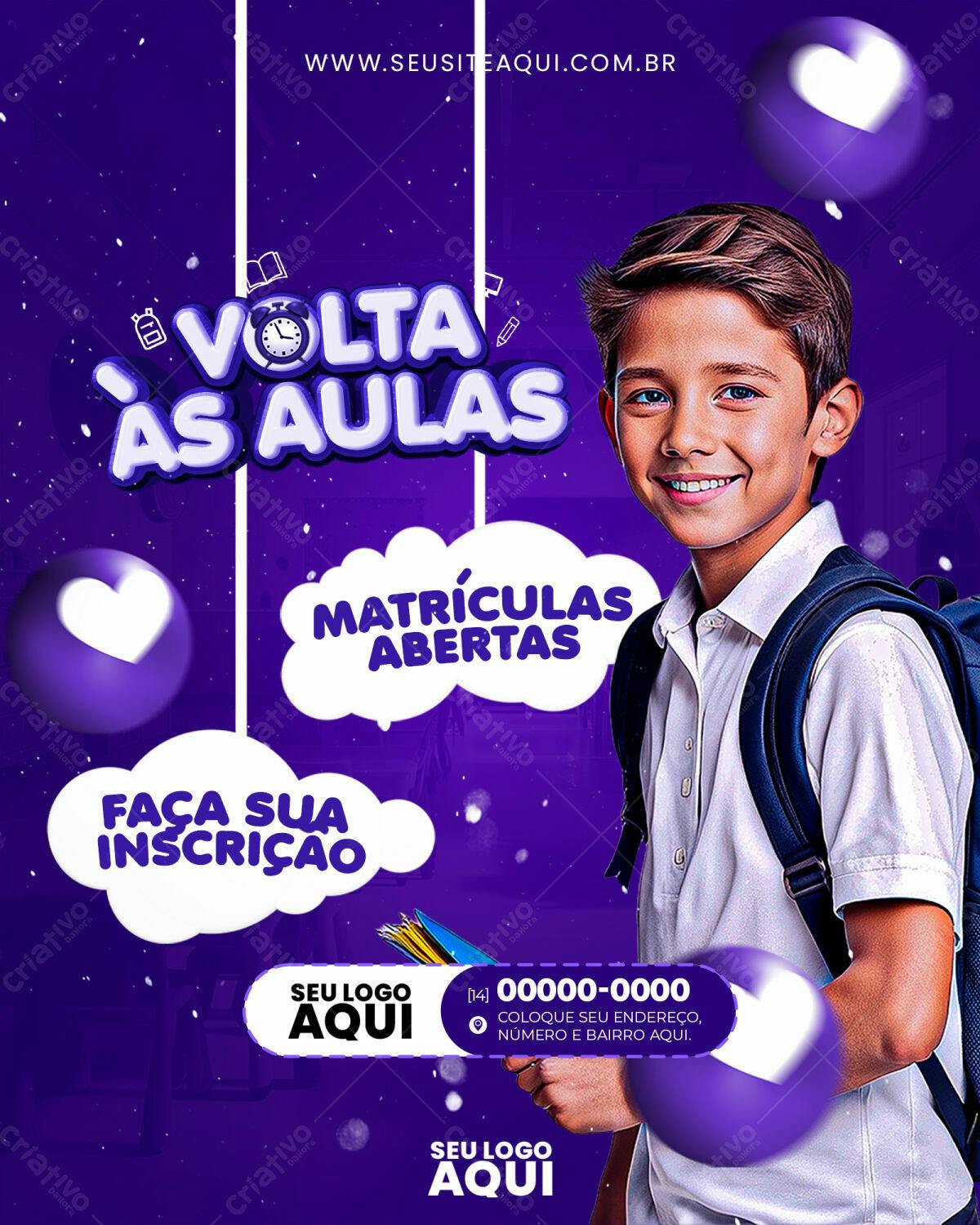 Flyer Volta às Aulas PSD Editável