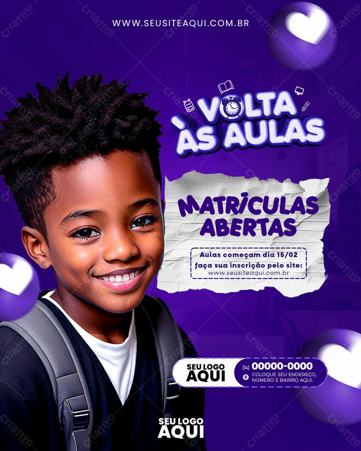 Flyer Volta às Aulas PSD Editável