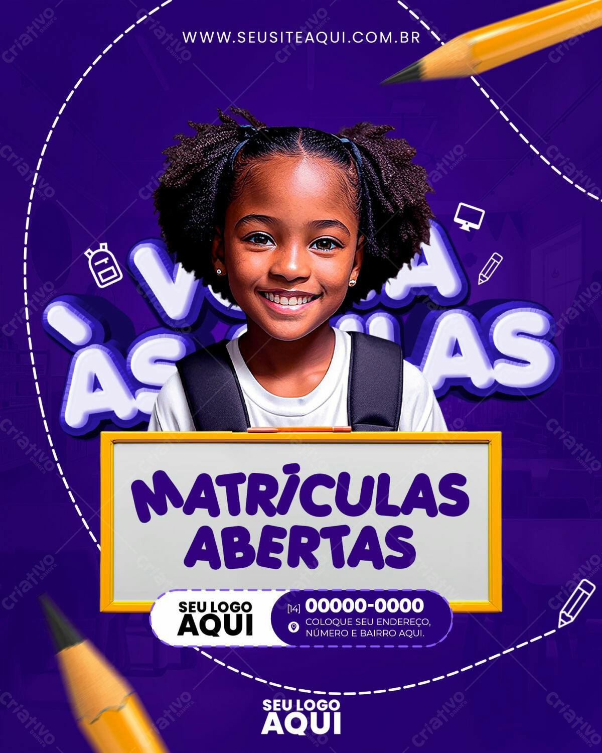 Flyer Matrículas Abertas PSD Editável