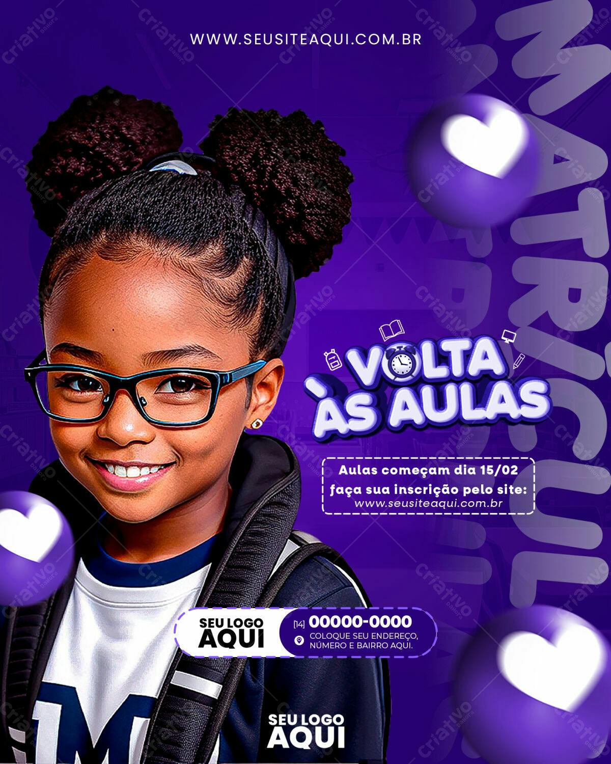 Flyer Volta às Aulas PSD Editável