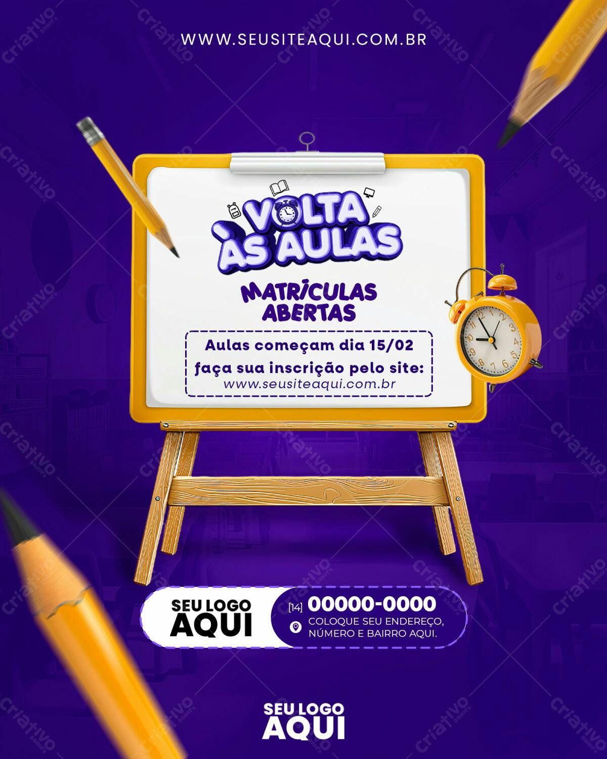 Flyer Volta às Aulas PSD Editável