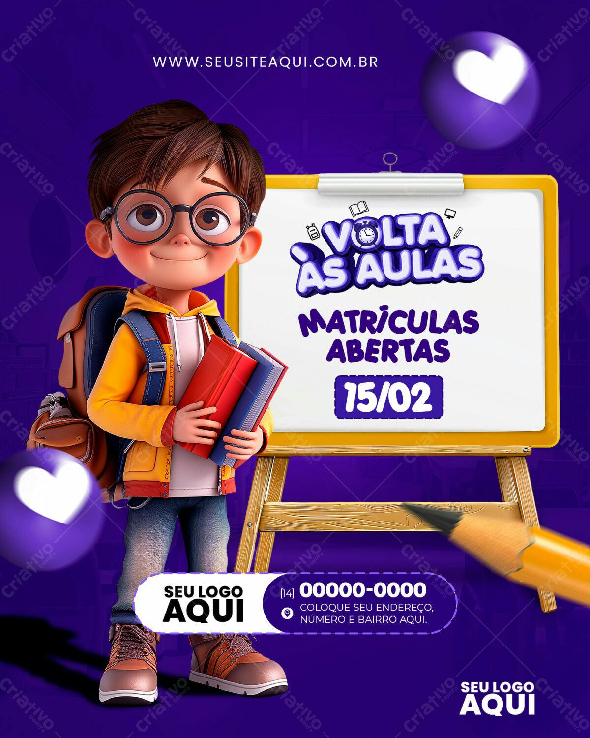 Flyer Volta às Aulas PSD Editável