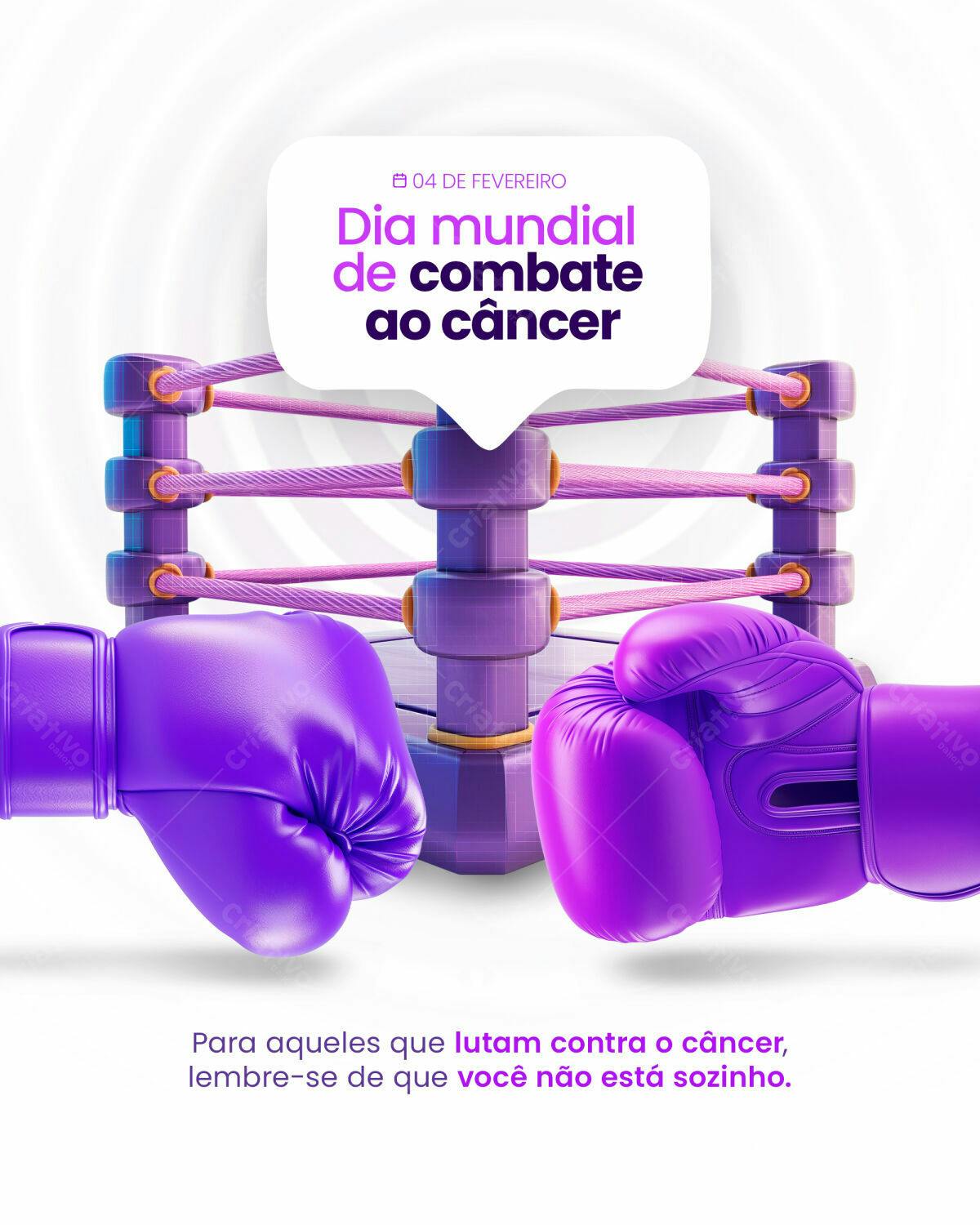 Flyer Dia Mundial de Combate ao Câncer PSD Editável