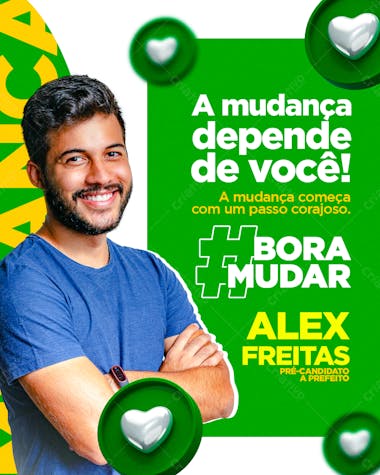 Campanha política arte política pre candidatura psd editável