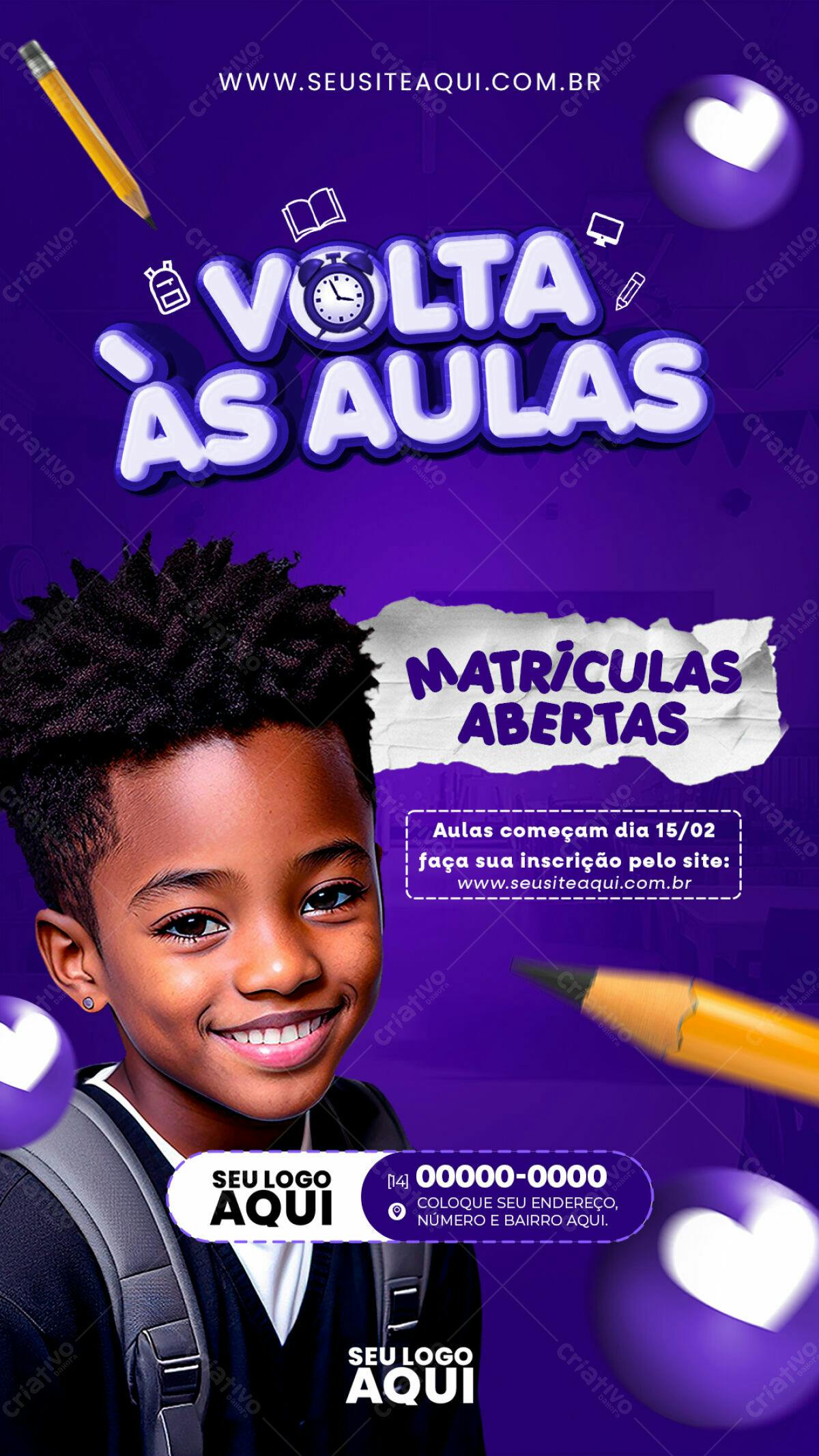Flyer Volta às Aulas PSD Editável