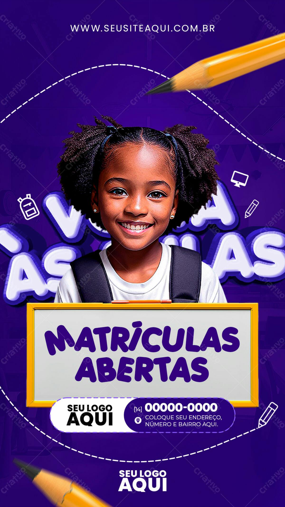 Flyer Matrículas Abertas PSD Editável