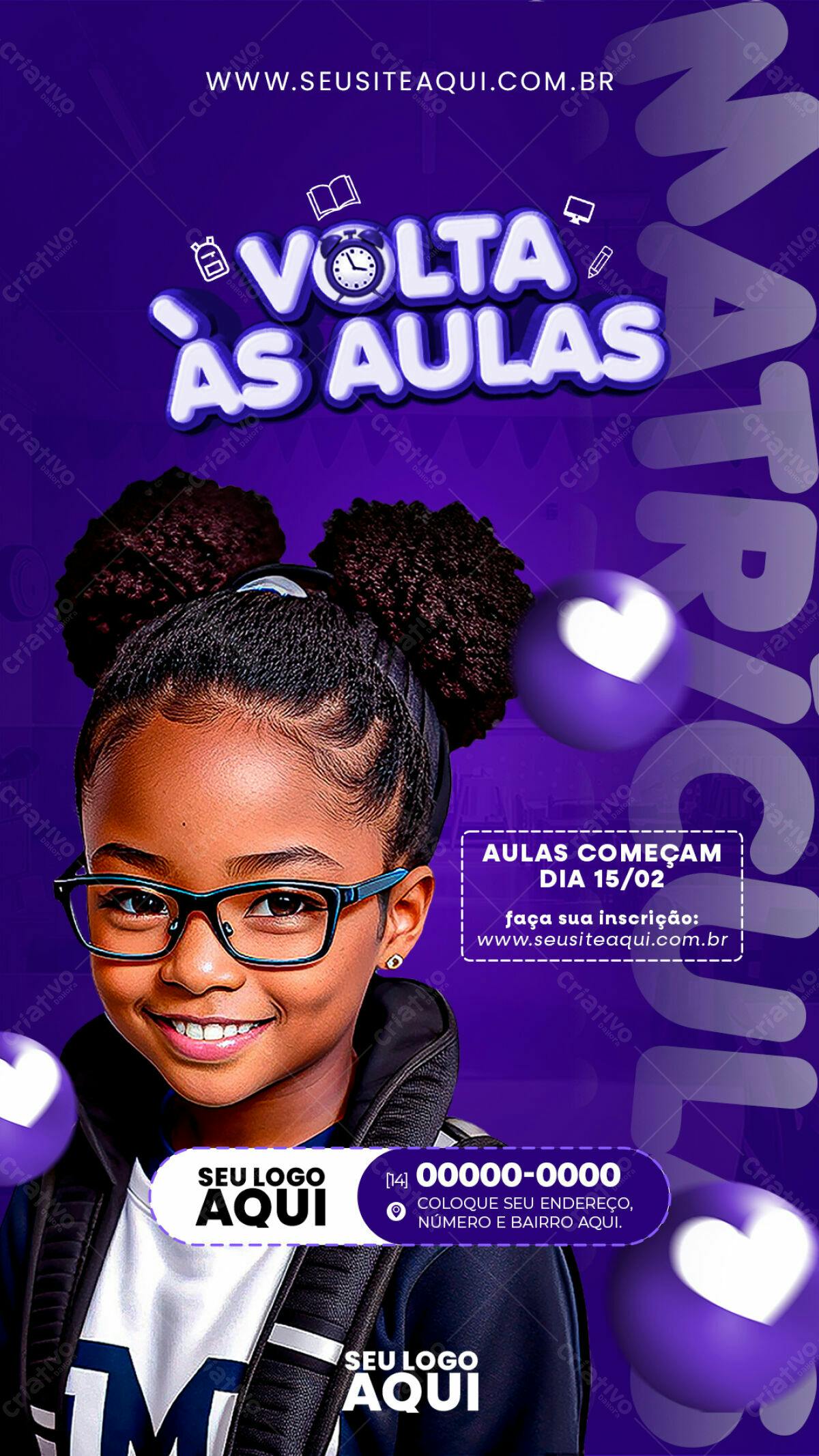 Flyer Volta às Aulas PSD Editável