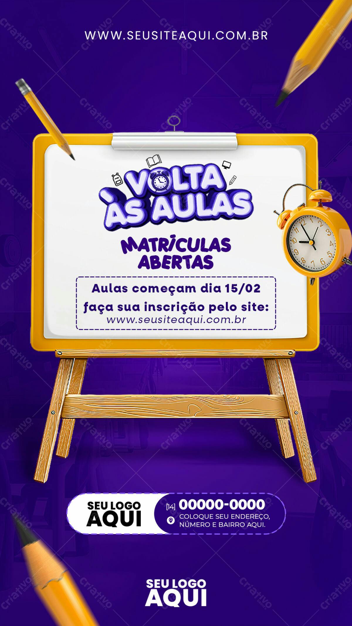 Flyer Volta às Aulas PSD Editável