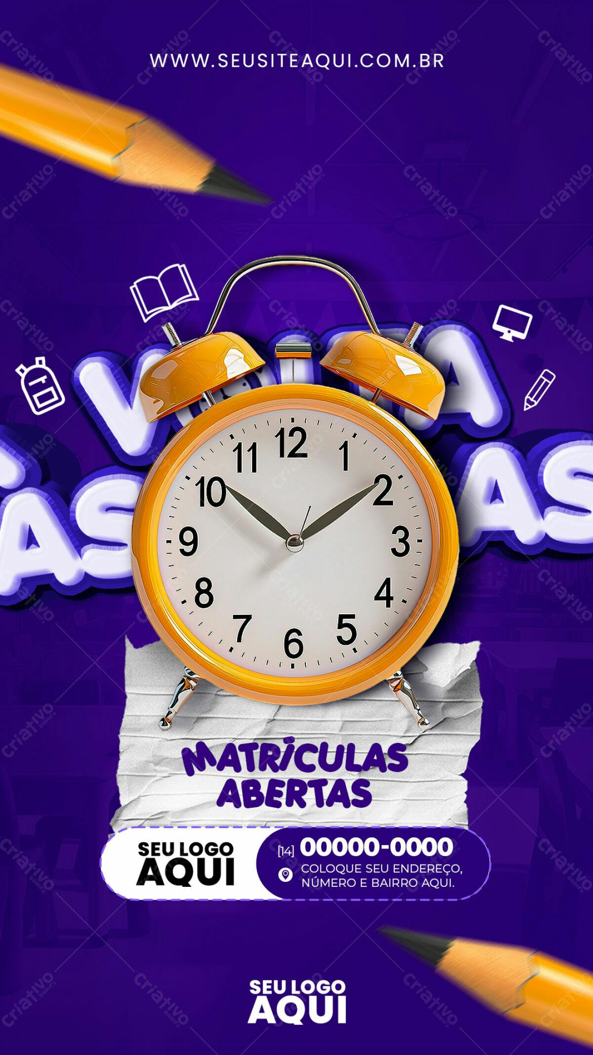 Flyer Matrículas Abertas PSD Editável