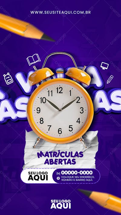 STORY | VOLTA ÀS AULAS | MATRÍCULAS ABERTAS | ESCOLA | PSD E