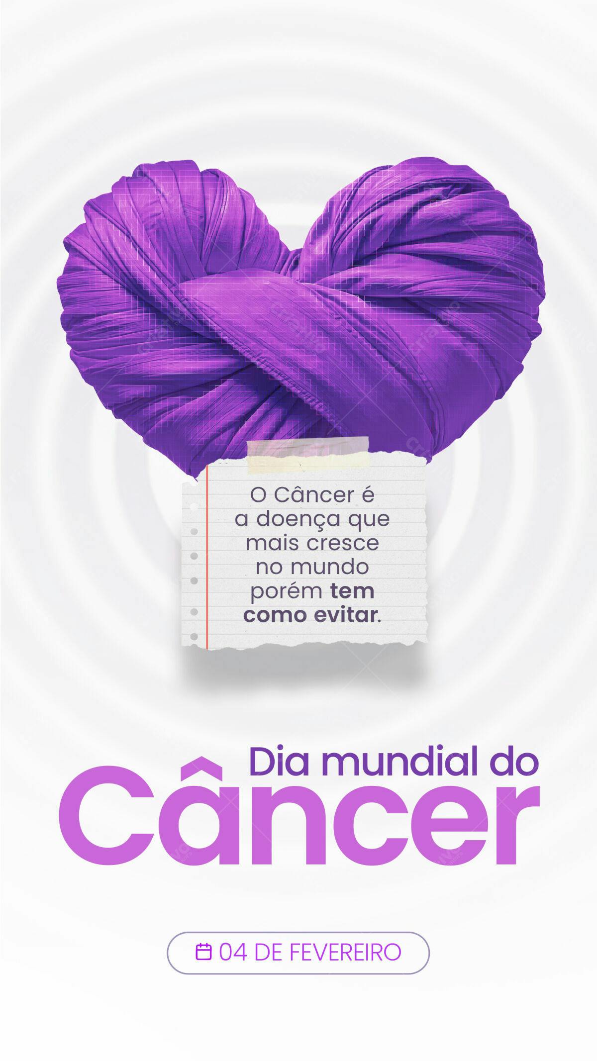 Flyer Dia Mundial do Câncer PSD Editável