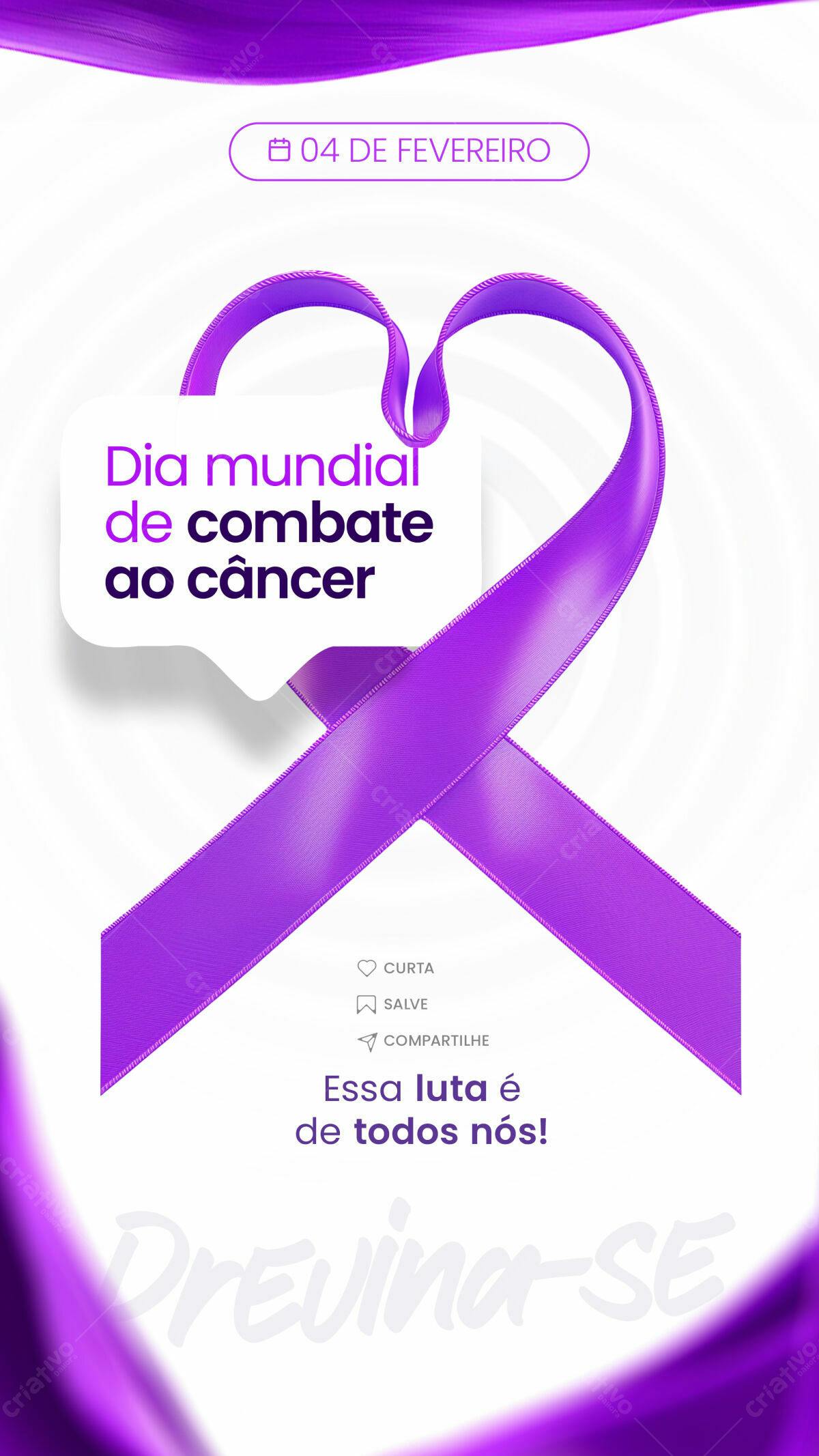 Flyer Dia Mundial de Combate ao Câncer PSD Editável