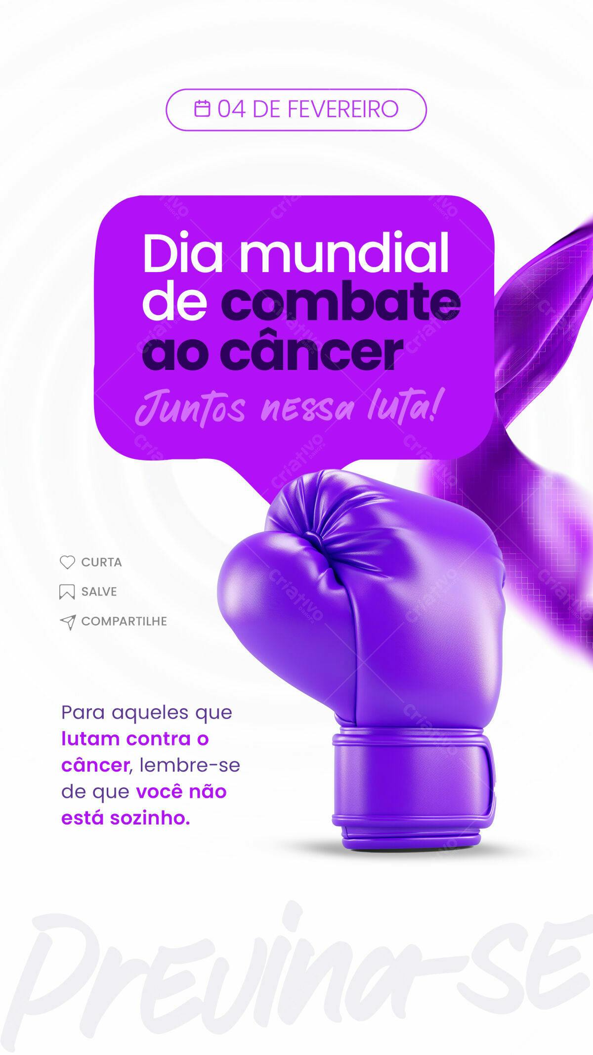 Flyer Dia Mundial de Combate ao Câncer PSD Editável