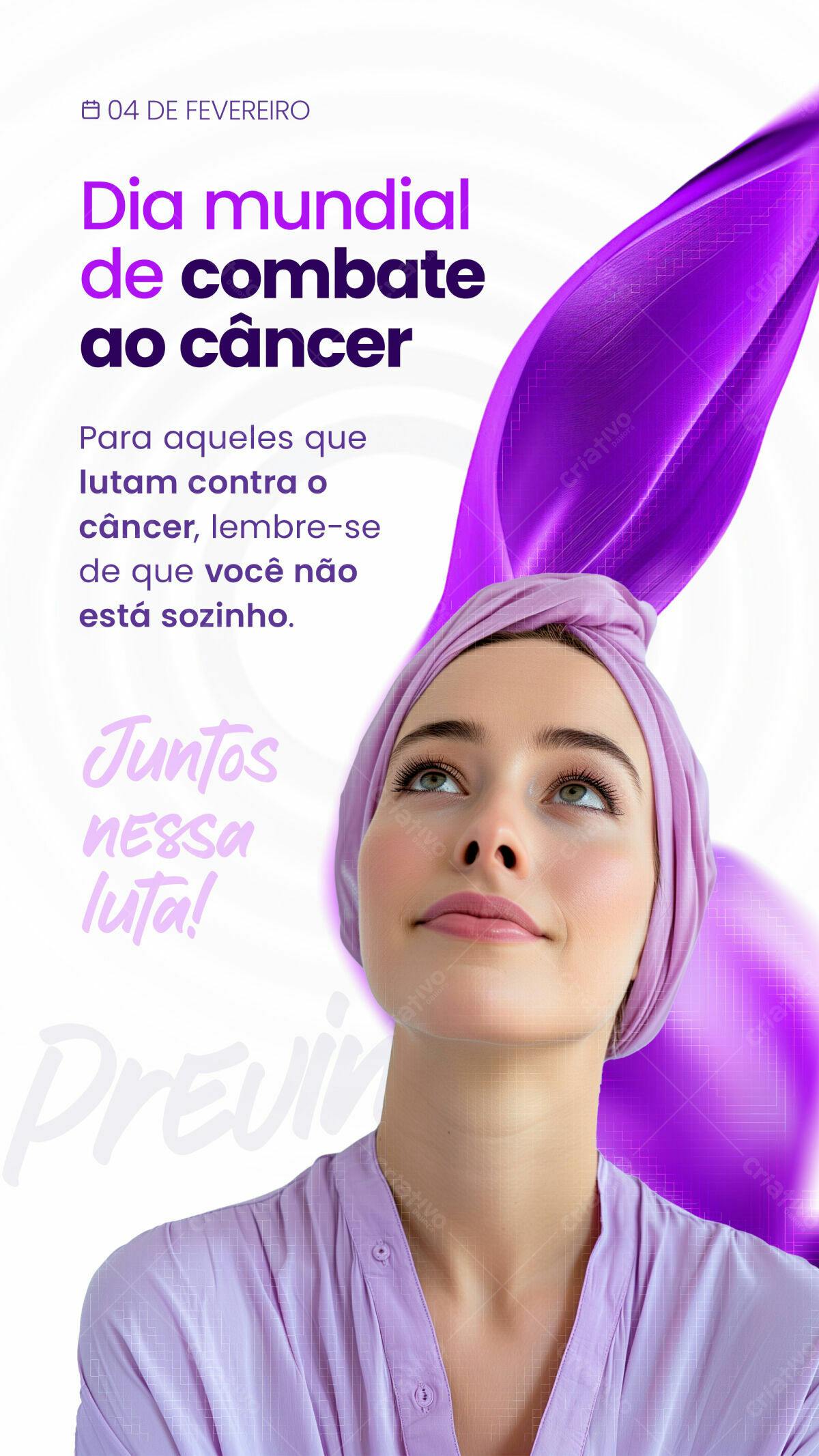 Flyer Dia Mundial de Combate ao Câncer PSD Editável