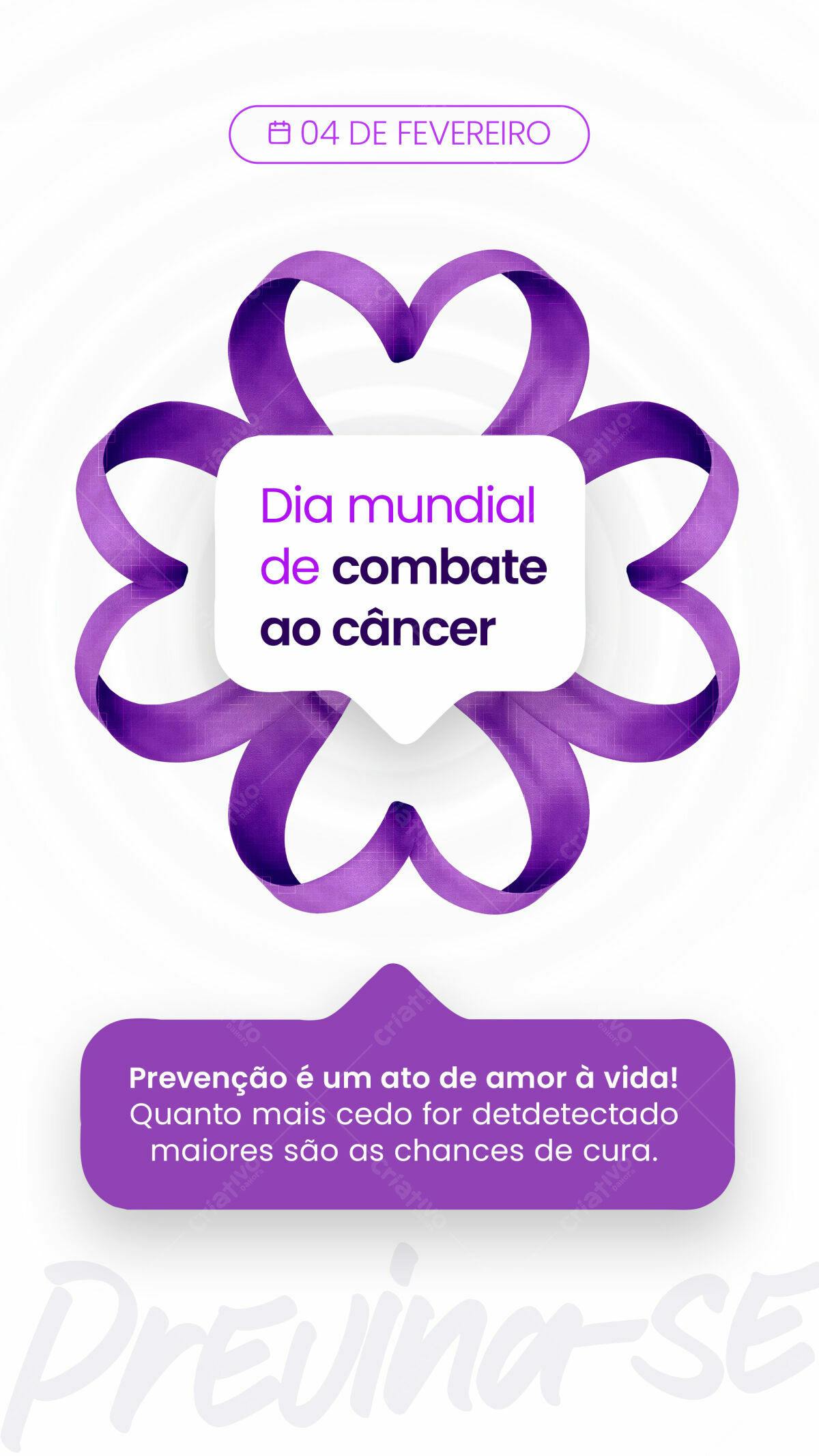 Flyer Dia Mundial de Combate ao Câncer PSD Editável