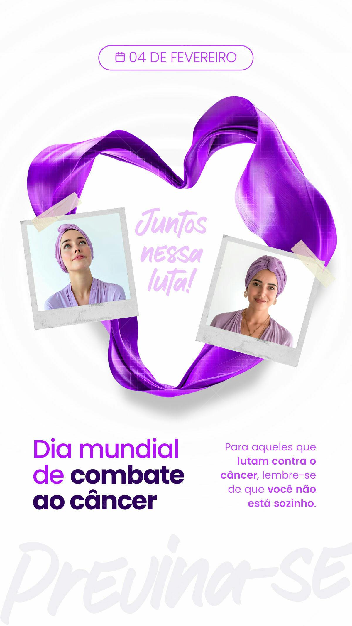 Flyer Dia Mundial de Combate ao Câncer PSD Editável