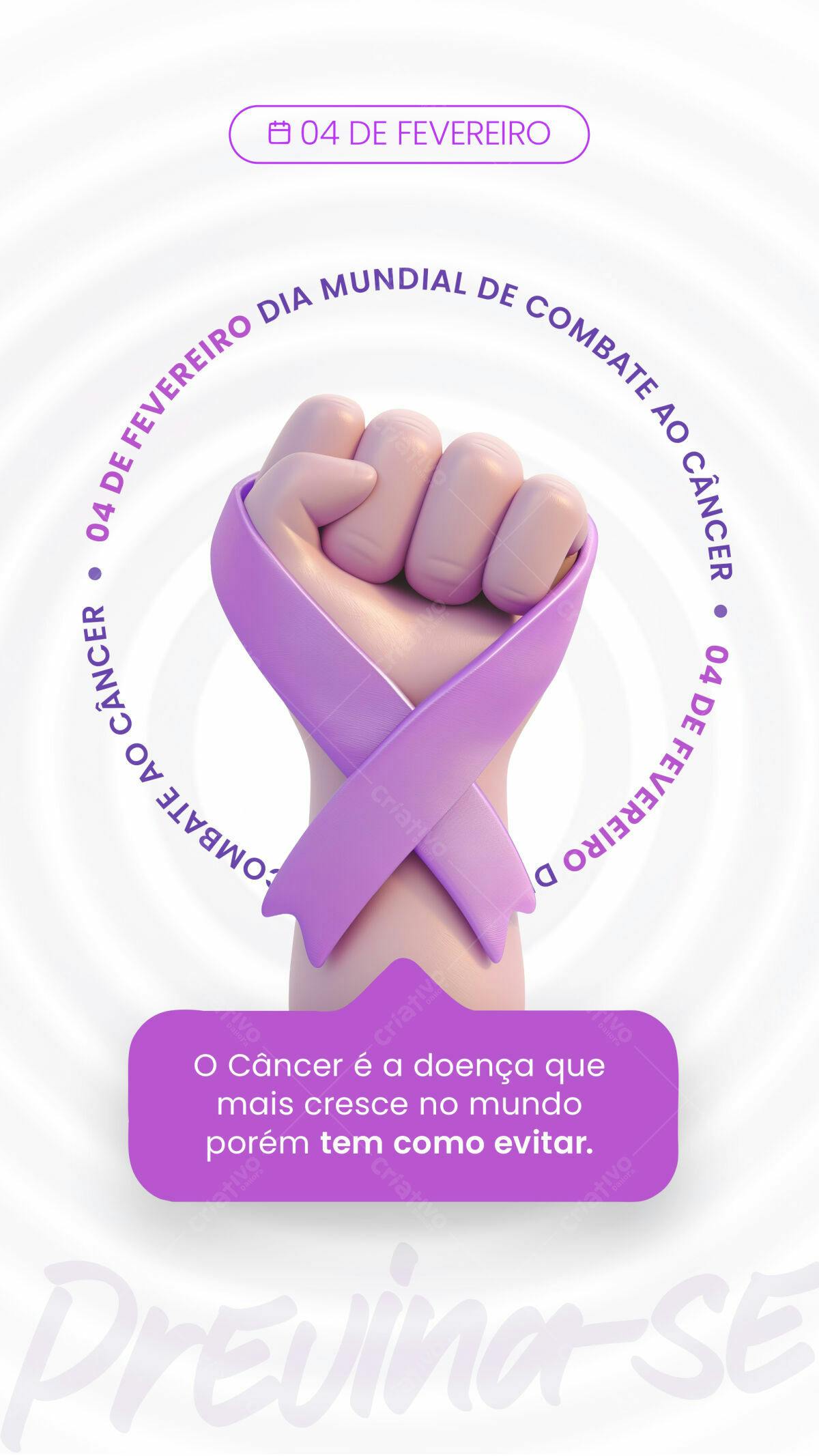 Flyer Dia Mundial de Combate ao Câncer PSD Editável