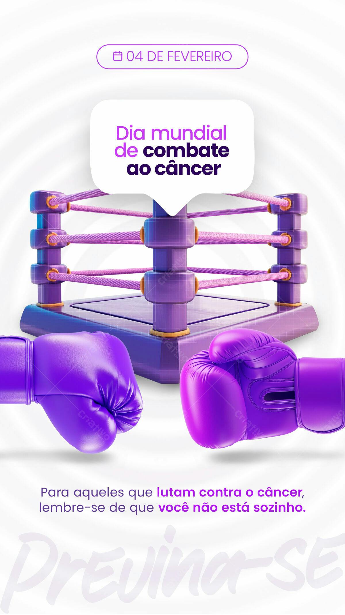 Flyer Dia Mundial de Combate ao Câncer PSD Editável