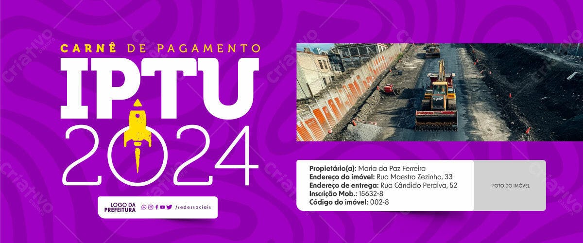 Carnê IPTU 2024 PSD Editável