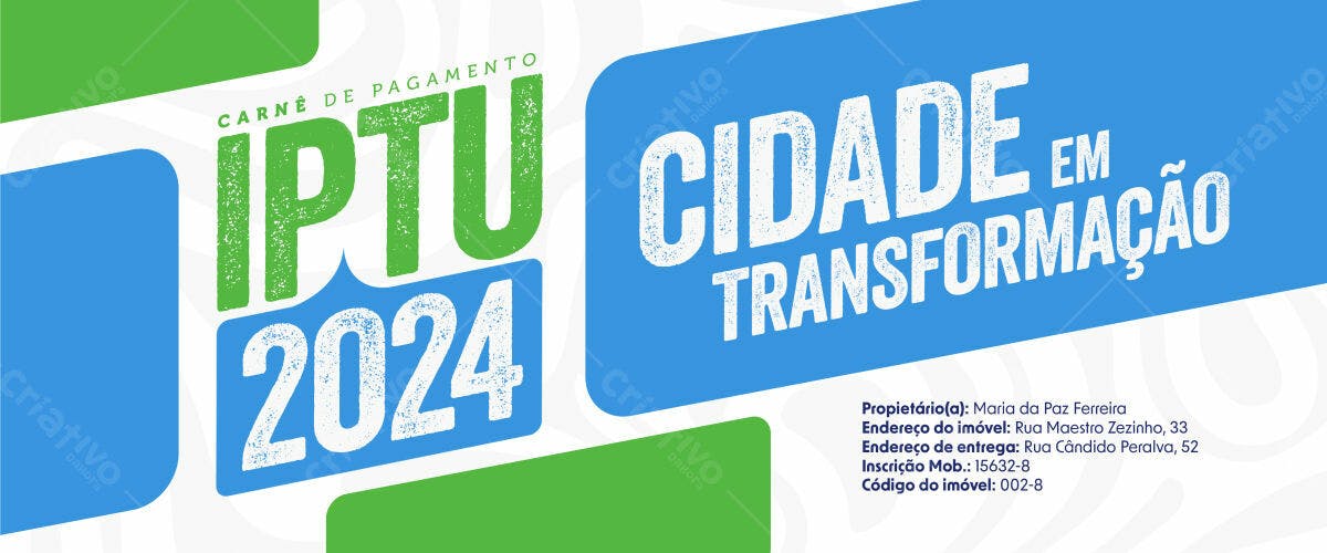 Carnê IPTU 2024 PSD Editável