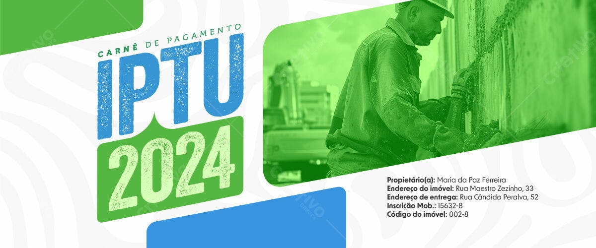 Carnê de IPTU 2024 PSD Editável
