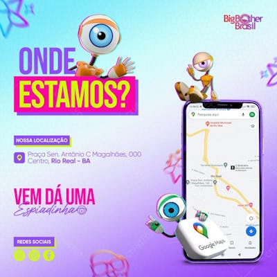Post Feed Onde Estamos Big Brother Brasil Reality PSD