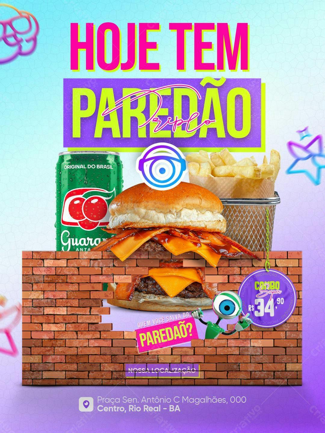 Flyer para Promoção Paredão Duplo PSD Editável