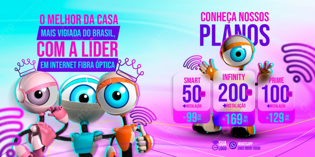 Banner Internet Fibra Ótica PSD Editável