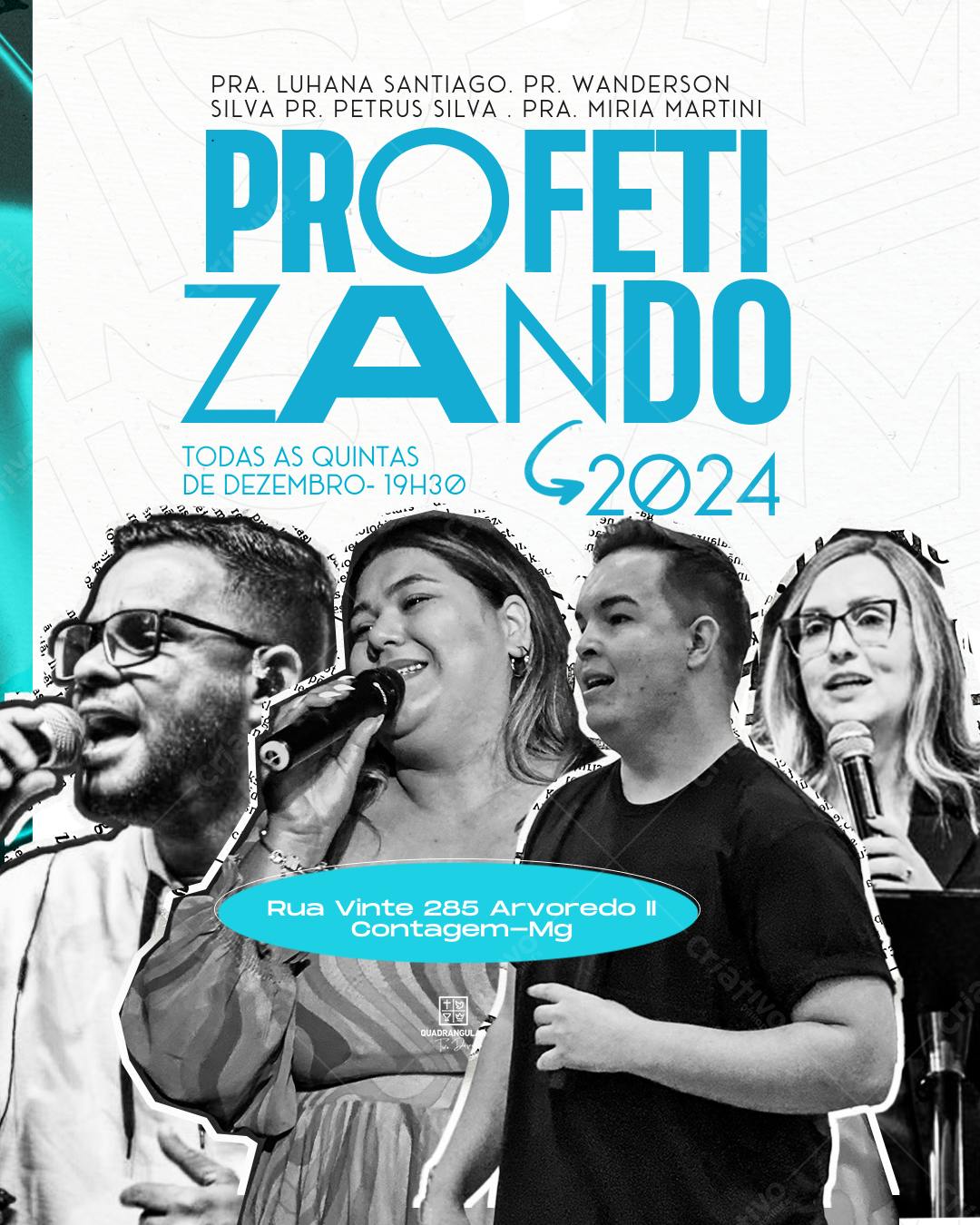 Template de convite evento religioso Profecias 2024 Editável no Canva