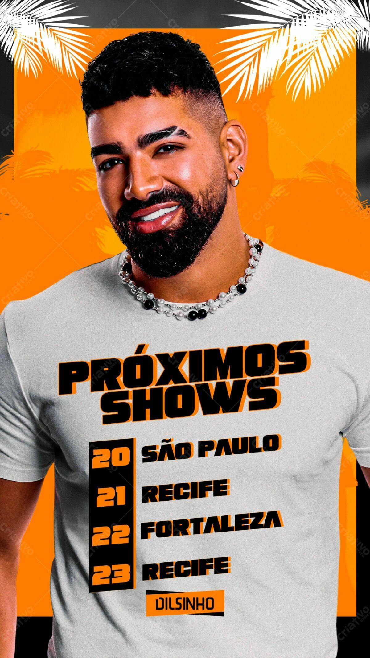 Flyer Dilsinho Shows PSD Editável