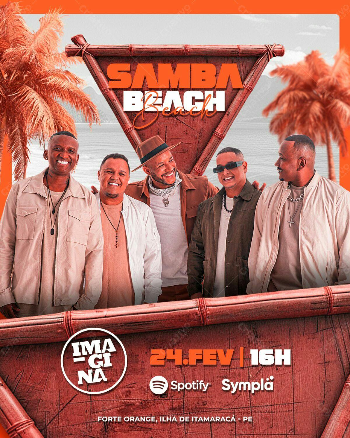 Flyer Samba Beach Festa PSD Editável