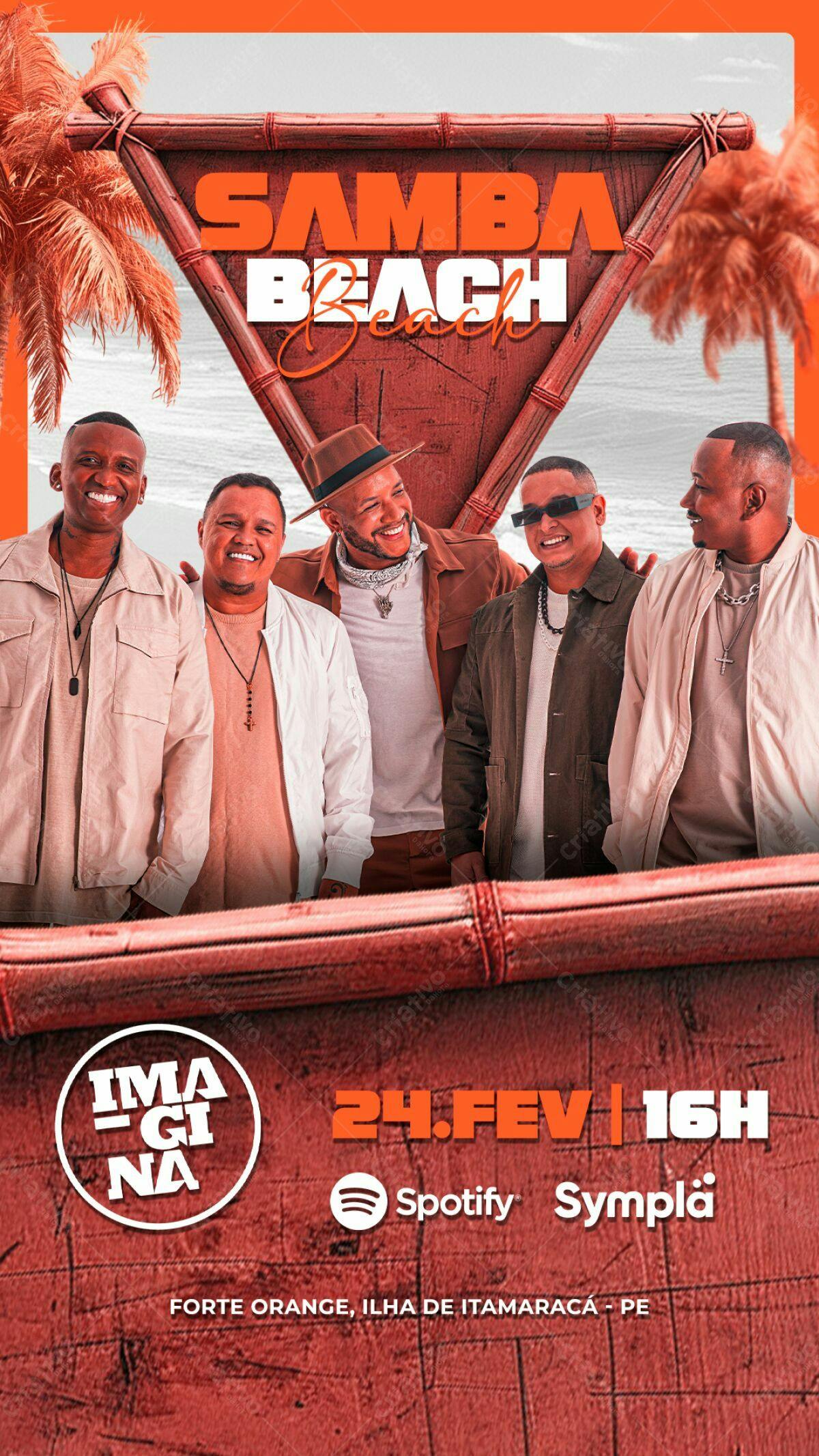 Flyer Samba Beach Festa PSD Editável