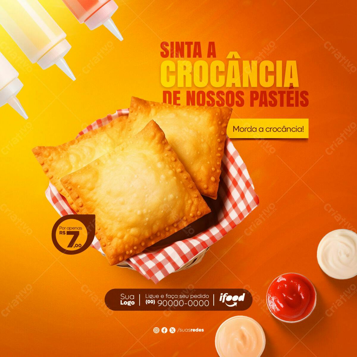 Flyer para Promoção de Pastéis PSD Editável