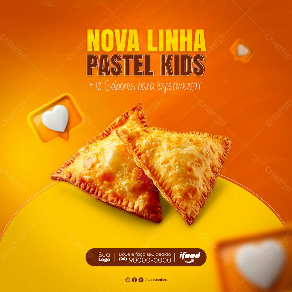 Nova Linha De Pastel Kids Pastelaria Pastel Social Media Post