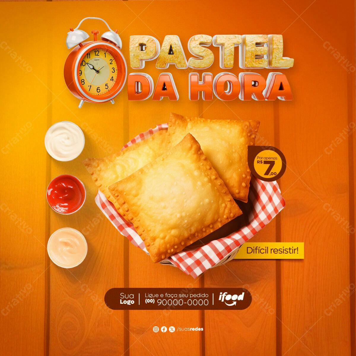 Flyer Pastel da Hora PSD Editável