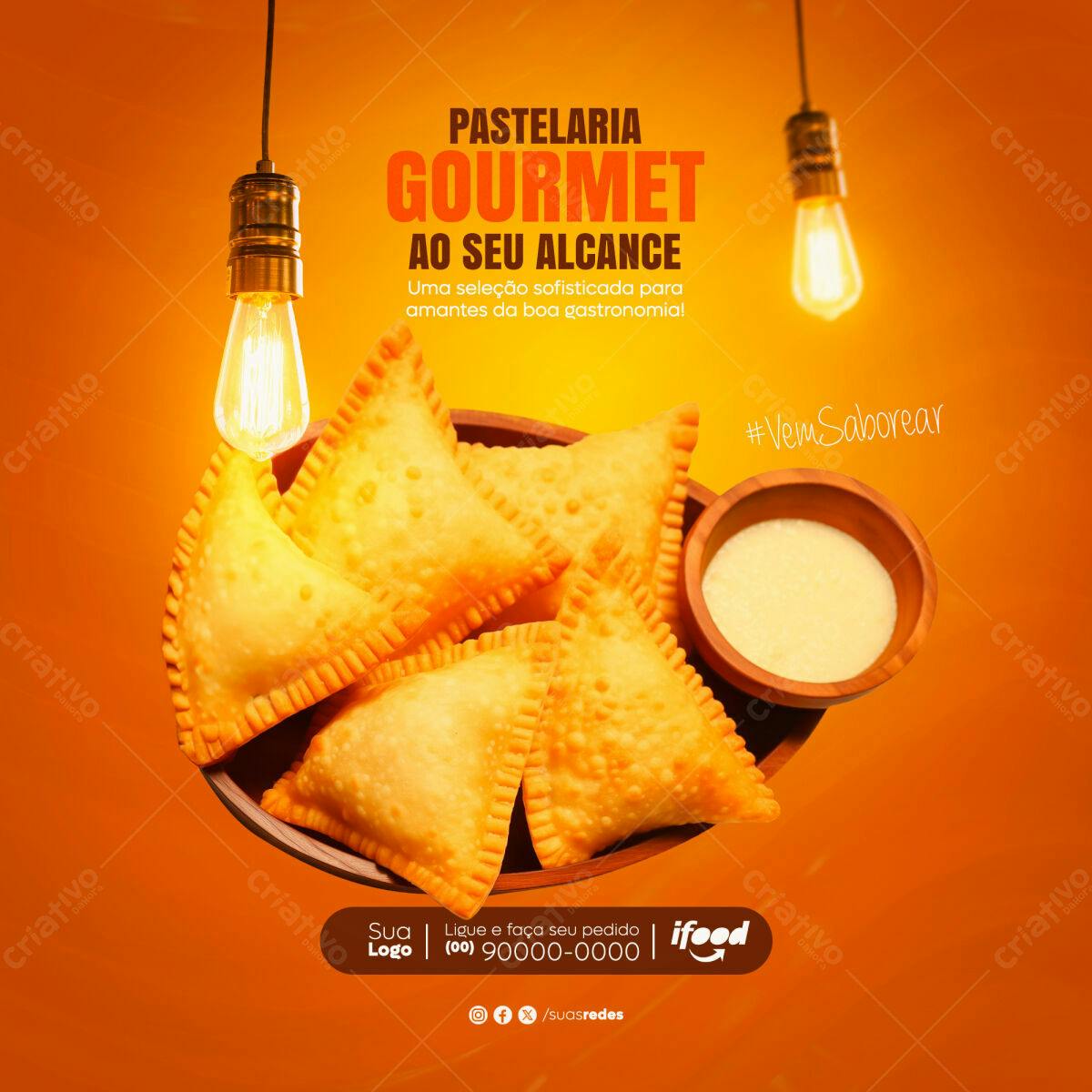 Flyer Pastelaria Gourmet PSD Editável