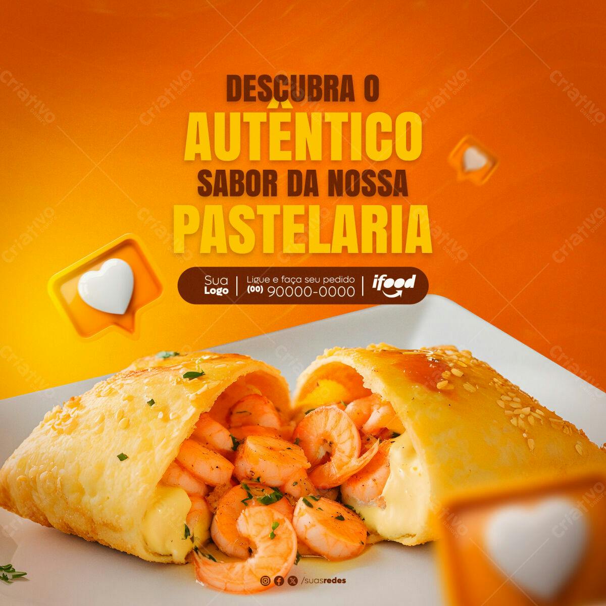 Postagem Instagram Pastelaria PSD Editável