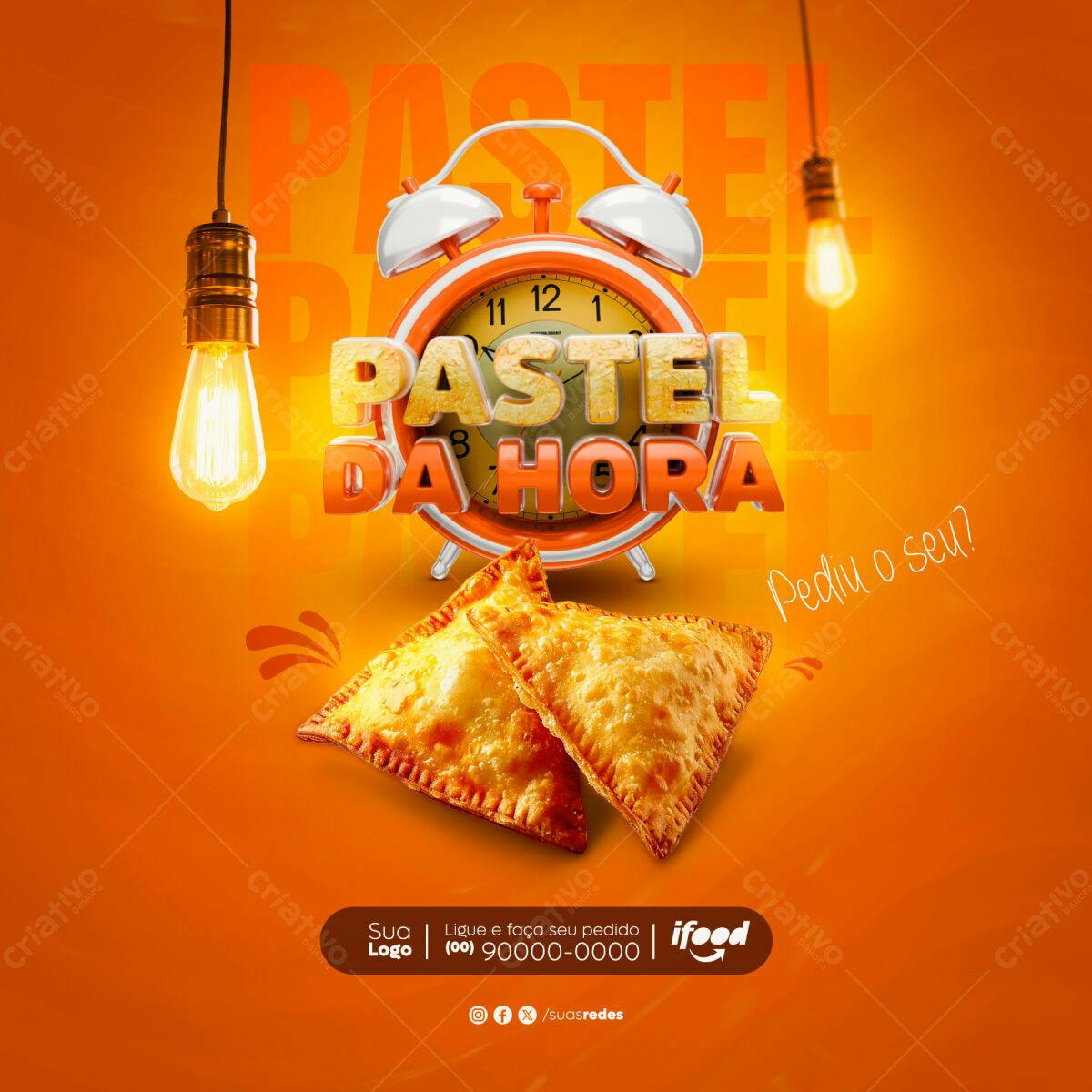 Flyer Pastel da Hora PSD Editável